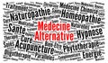 Alternative medicine word cloud in French language Royalty Free Stock Photo