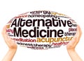 Alternative Medicine word cloud hand sphere concept Royalty Free Stock Photo