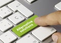 Alternative solutions - Inscription on Green Keyboard Key Royalty Free Stock Photo