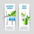 Alternative Sources And Green Energy Banners Royalty Free Stock Photo