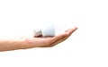Alternative technology concept . Hands holding LED Bulb and Fluorescent bulb comparing in hands Royalty Free Stock Photo