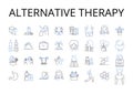 Alternative therapy line icons collection. Contemporary medicine, Novel approach, Unconventional medicine, Innovative