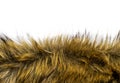 Alternative to natural animal fur. Artificial fur used in the textile industry. Isolated element on a white background