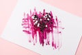 Alternative Valentine`s day painted pink heart Royalty Free Stock Photo