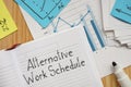 Alternative Work Schedule is shown on the conceptual business photo
