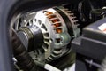 Alternator in Car engine closed up detail