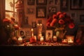 Alters with Family Photographs and Candles for