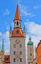 Altes Rathaus clock tower Royalty Free Stock Photo