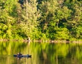 Althom, Pennsylvania, USA 8/10/2019 A lone kayaker on the Allegheny river