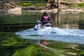 Althom, Pennsylvania, USA May 28, 2023 A woman on a jet ski on the Allegheny River