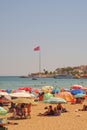 Altinkum beach in Didim Turkey on a warm summer holiday day