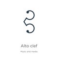 Alto clef icon vector. Trendy flat alto clef icon from music and media collection isolated on white background. Vector