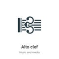 Alto clef vector icon on white background. Flat vector alto clef icon symbol sign from modern music and media collection for