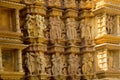 Alto-relievo of temples of Khajuraho Royalty Free Stock Photo