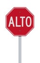 Alto road sign