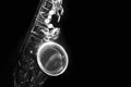 Alto saxophone in the dark black and white