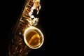 Alto saxophone in the dark Royalty Free Stock Photo