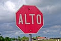 Alto signal in the panamericana road Royalty Free Stock Photo