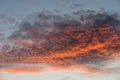 Altocumulus clouds at sunset Royalty Free Stock Photo