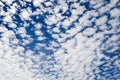 Altocumulus cloudscape on blue blue sky Royalty Free Stock Photo