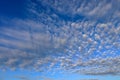 Altocumulus floccus clouds Royalty Free Stock Photo