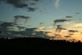 Altocumulus floccus virga clouds Royalty Free Stock Photo