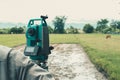 altometer for land surveyor. theodolite equipment for geodetic s Royalty Free Stock Photo