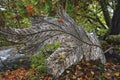 Modern art sculpture of maple leaf in metal in Alton, Ontario, Canada