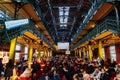 Altona Fish Market inside the market hall in Hamburg, Germany