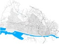 Altona, Hamburg, Deutschland high detail vector map