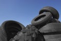 Stack of old tires Royalty Free Stock Photo