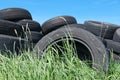 Illegally disposed old tires