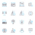 Altruism and public service linear icons set. Compassion, Giving, Kindness, Philanthropy, Sacrifice, Service, Generosity