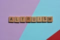 Altrusim, word on colourful background