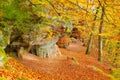 Altschlossfelsen rock in Dahn Rockland, Germany