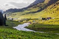 Altyn Arashan village in the Terskey Alatau mountain range, Kyrgyzst Royalty Free Stock Photo