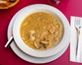Alubias con almejas of white beans stewed with clams Royalty Free Stock Photo