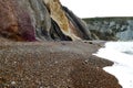 Alum Bay Isle of Wight, England, coloured cliffs.