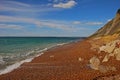 Alum Bay with red pebbles sand in Isle of Wight