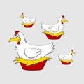 Aluma chicken white illustration vector