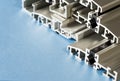 Aluminium anodized profile cross section pvc aluminium composite closeup Royalty Free Stock Photo