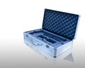 Aluminium box on white blackground Royalty Free Stock Photo