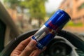 Aluminium can of Red Bull Energy drink. Red Bull is the most popular energy drink in the world Royalty Free Stock Photo