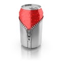 Aluminium can unzipped 3d concept Royalty Free Stock Photo