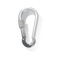 Aluminium carabiner on white