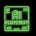 aluminium chemical material neon glow icon illustration