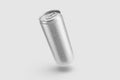 Aluminium drink can 250ml with water drops mockup template.