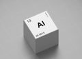 Aluminium element symbol, from periodic table on white cube on milimeter paper Royalty Free Stock Photo