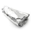 Aluminium Foil Roll, Aluminum Paper Isolated, Silver Cooking Foil, Light Metal Sheet Royalty Free Stock Photo