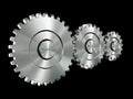 Aluminium gears Royalty Free Stock Photo